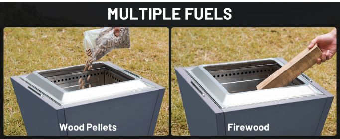 Cyberpit One 20 inch Smokeless Fire Pit, w/Pull-Out Ash Pan, Portable Outdoor Firepits, Carry Handle for Backyard Patio Camping Bonfire