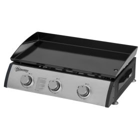 3 Burner Liquefied Gas Grill, Portable Tabletop BBQ Grill, for Camping, Picnic, Silver