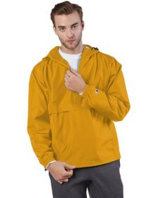 Adult Packable Anorak 1/4 Zip Jacket - BLACK - S (Color: GOLD, size: M)