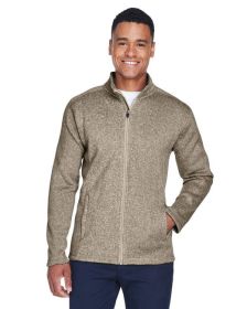 Men's Bristol Full-Zip Sweater Fleece Jacket - GREY HEATHER - S (Color: KHAKI HEATHER, size: XL)