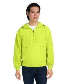Adult Packable Anorak 1/4 Zip Jacket - BLACK - S (Color: SAFETY GREEN, size: L)