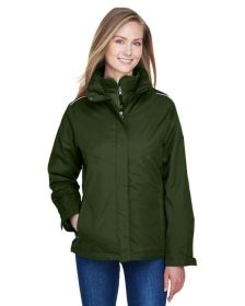 CORE365 78205 Ladies' Region 3-in-1 Jacket with Fleece Liner (Color: FOREST, size: 3XL)