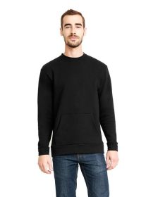 Next Level Apparel 9001 Unisex Santa Cruz Pocket Sweatshirt (Color: Black, size: XS)