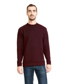 Next Level Apparel 9001 Unisex Santa Cruz Pocket Sweatshirt (Color: MAROON, size: XS)