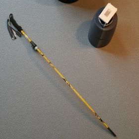 5-Section Collapsible Hiking Poles - Lightweight Trekking Poles with Secure External Lock, Adjustable Length (Color: Golden Yellow)